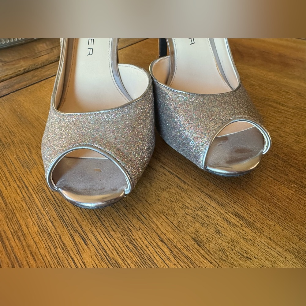 Marc Fisher Glitter Peep-Toe High Heel Pumps Women’s 8M - Picture 10 of 10